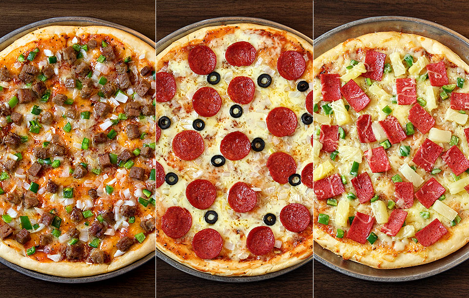 Pizza photography with different photo filters