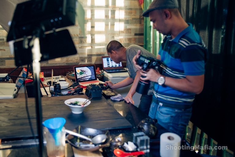 Tethered shooting of Japanese food in Paranaque City by Food Photographer Shooting Mafia