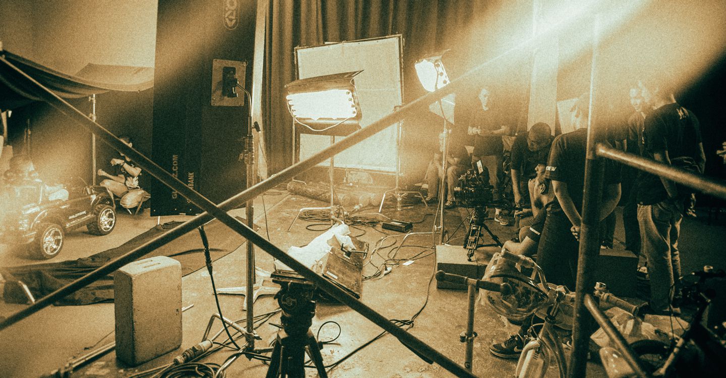 Picture of production crews during commercial shooting